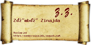 Zámbó Zinajda névjegykártya